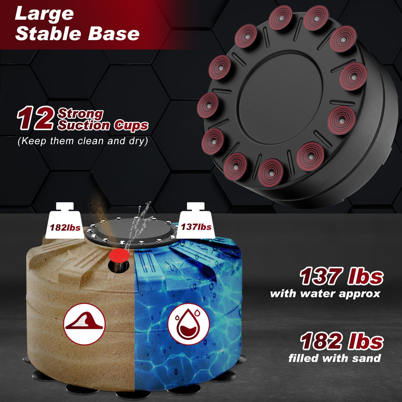 XDDIAS Freestanding Punching Bag 67in-182lbs with with Stand for Adult Youth Kids - Freestanding Boxing Bag for Home Gym Office,Black