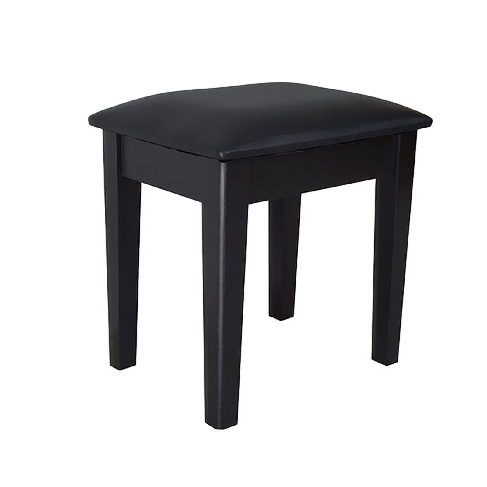 CRO Decor 18'' Tall Vanity Stool-Black