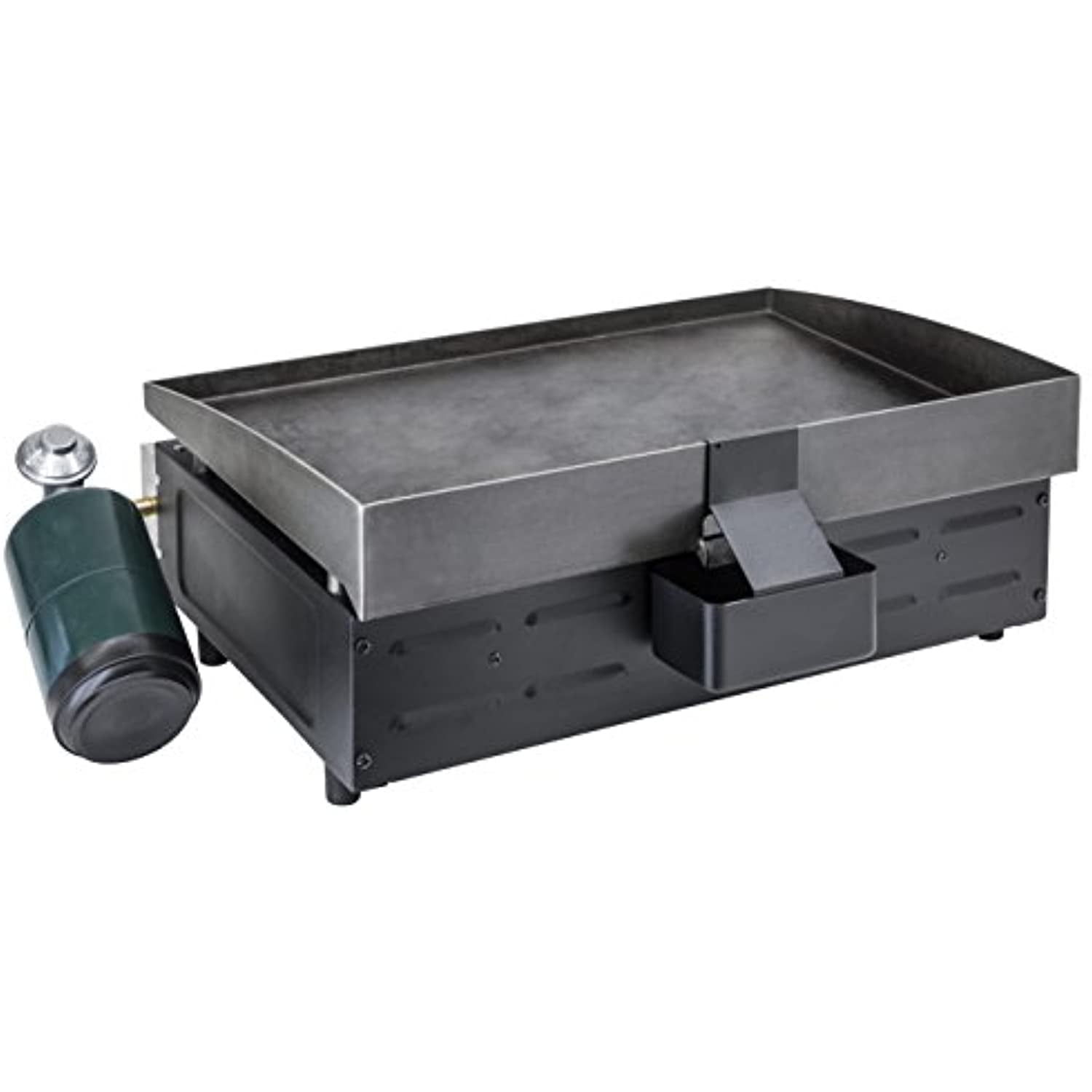 1666 Heavy Duty Flat Top Grill Station for Kitchen, Camp, Outdoor, Tailgating, Tabletop, Countertop Stainless Steel Griddle with Knobs & Ignition, 22 Inch, Black, Propane