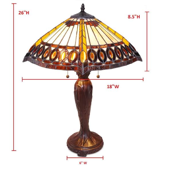 Tiffany Amberjack 26 in. Bronze Table Lamp