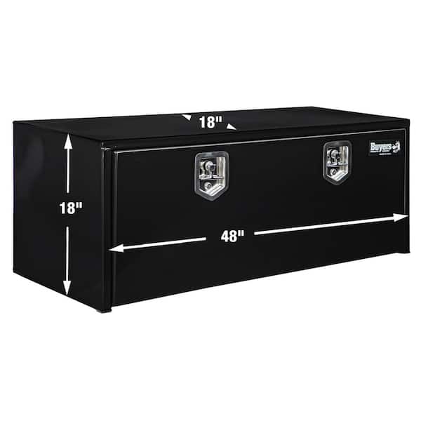 18 in. x 18 in. x 48 in. Gloss Black Steel Underbody Truck Tool Box