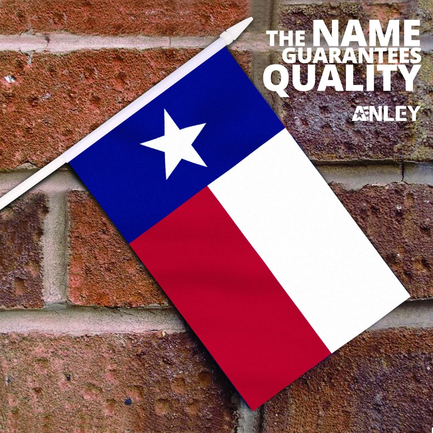 Anley Texas State Mini Flag 12 Pack - Hand Held Small Miniature TX Lone Star Flags 5x8 Inch
