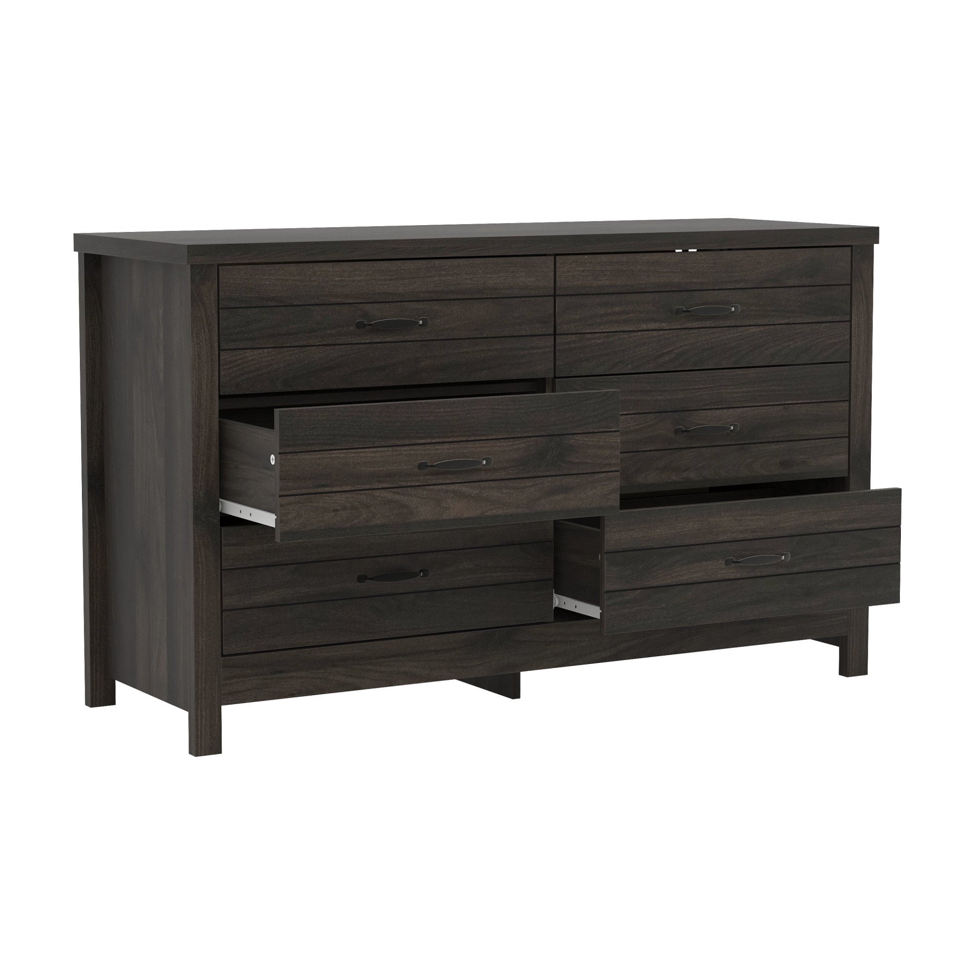 Lancaster Farmhouse 6-Drawer Dresser, Espresso, by Hillsdale Living Essentials