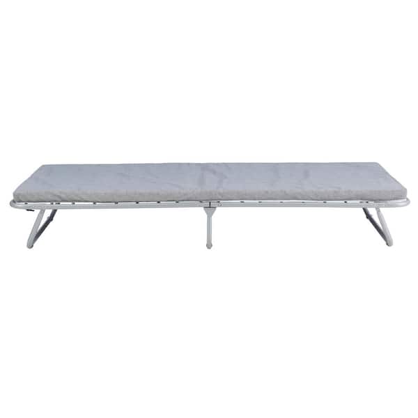 Lenny Cot Soft Foam 2 in. thick Grey Steel Metal Frame Folding Mattress