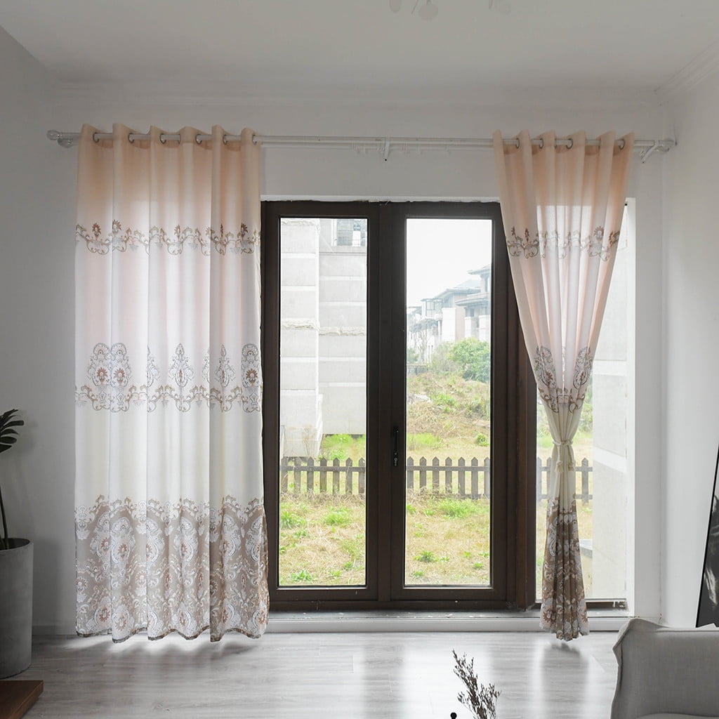 Home Deals!WQQZJJ Household Essentials Leaves Sheer Curtain Tulle Window Voile Drape Valance 1 Panel Fabric,Gifts On Clearance