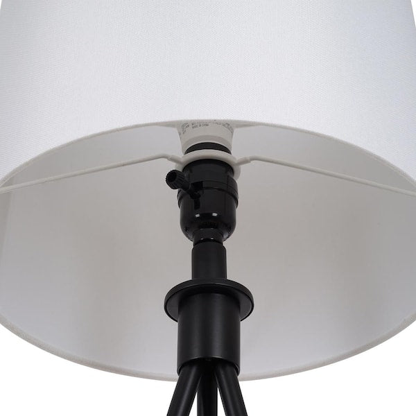 Higgins 23.75 in. Black Tripod Table Lamp with Round Base