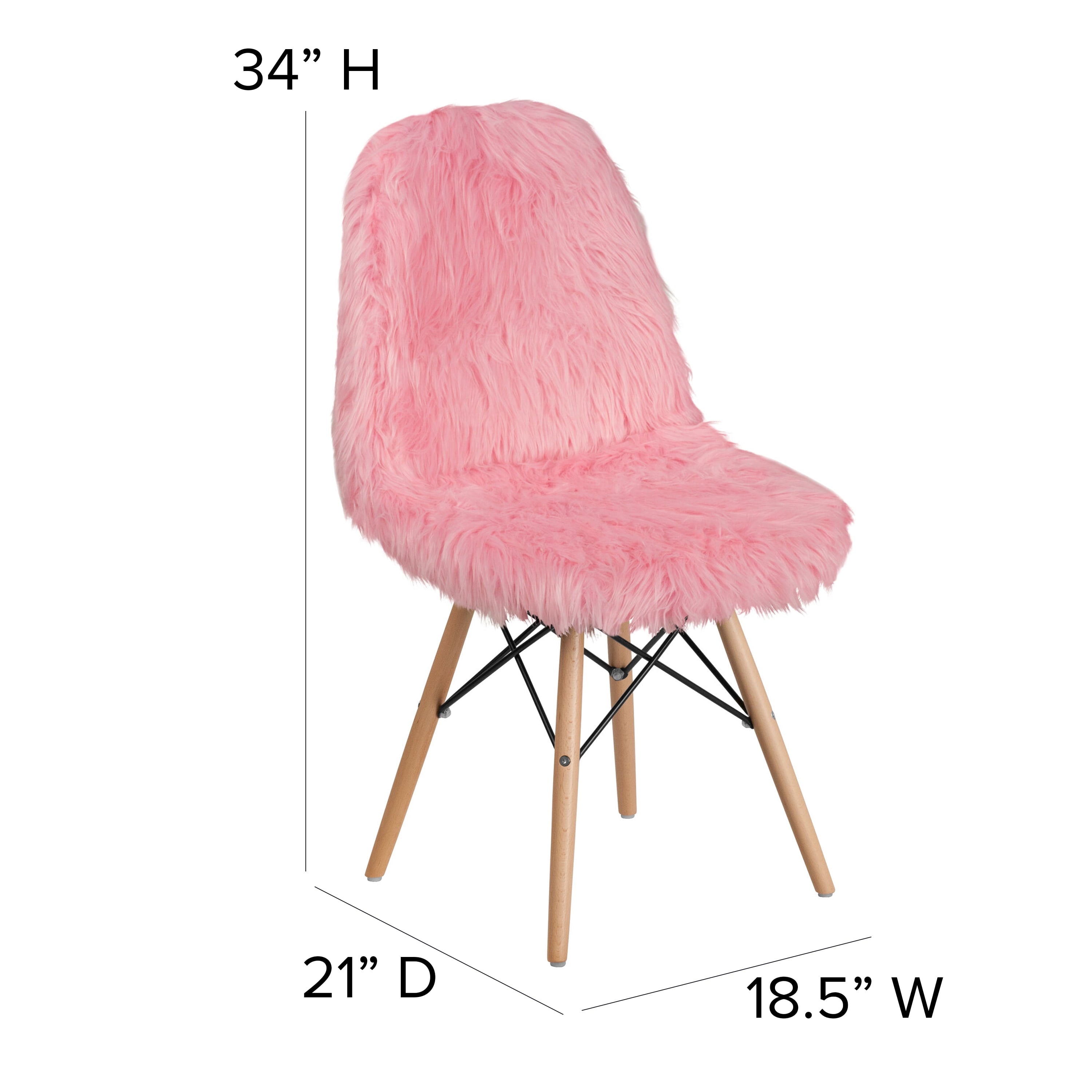 Flash Furniture Shaggy Dog Light Pink Accent Chair