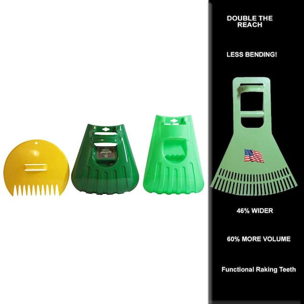 Premium Quality USA Leaf Claw Pick-Up Scoops With Power Dynamics Extended Grip for Leaves, Grass, Lawn, Twigs, or Debris