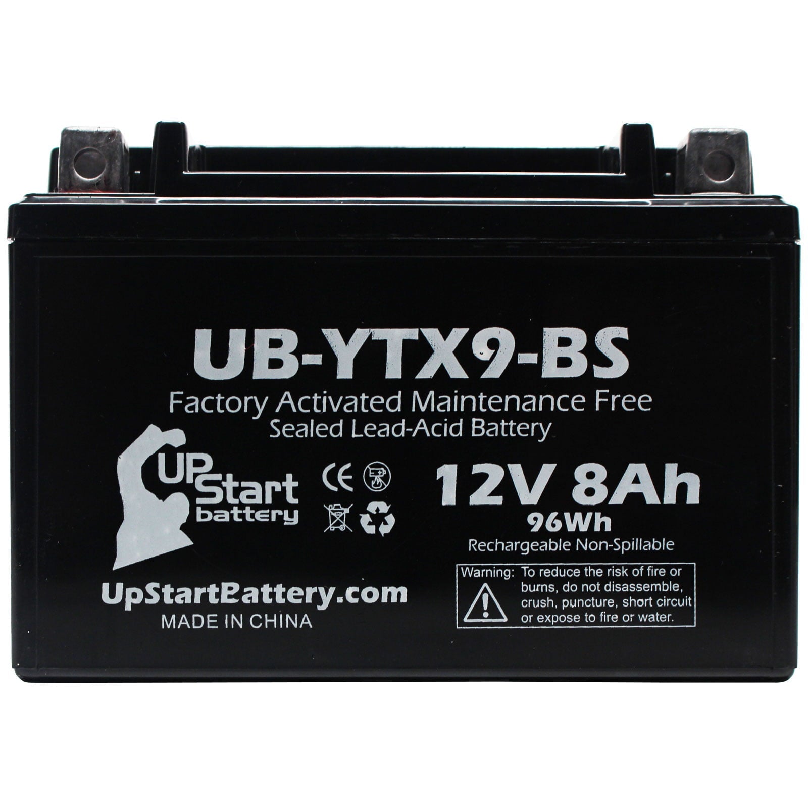 UpStart Battery Replacement 1993 Yamaha XJ600S Seca II 600CC Factory Activated, Maintenance Free, Motorcycle Battery - 12V, 8Ah, UB-YTX9-BS