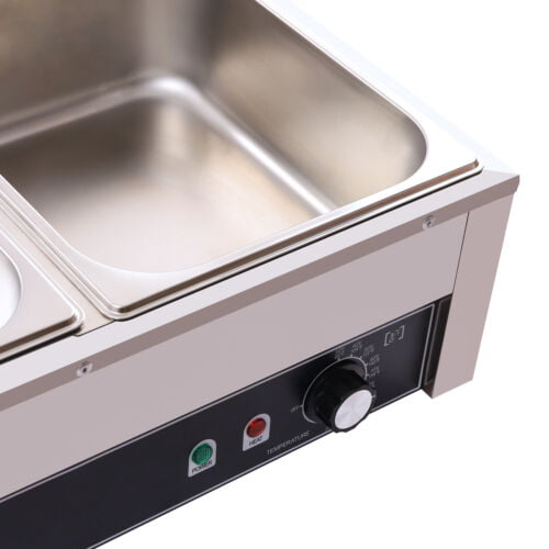 Food Warmer Steam Table Countertop 2-Pan Station Stainless Steel 110V