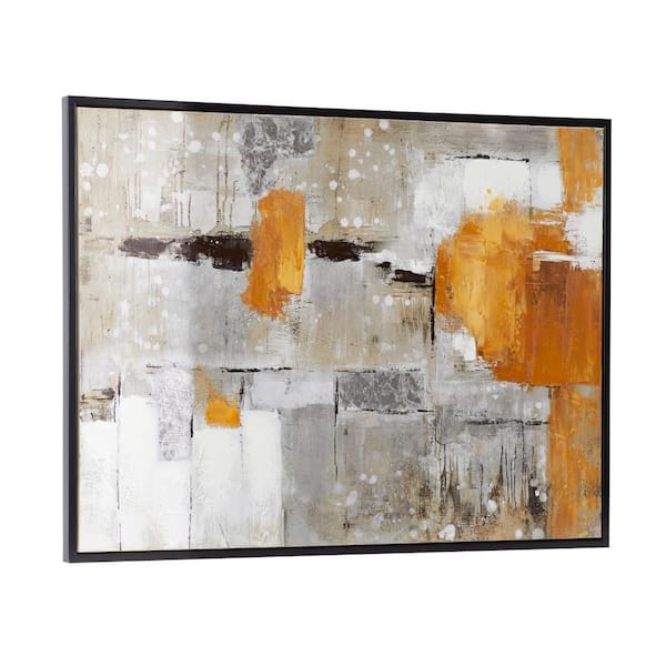 1- Panel Abstract Framed Wall Art with Black Frame 36 in. x 48 in.