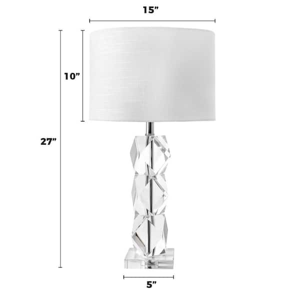 Elizabeth 27 in. Clear Glam Table Lamp, Dimmable