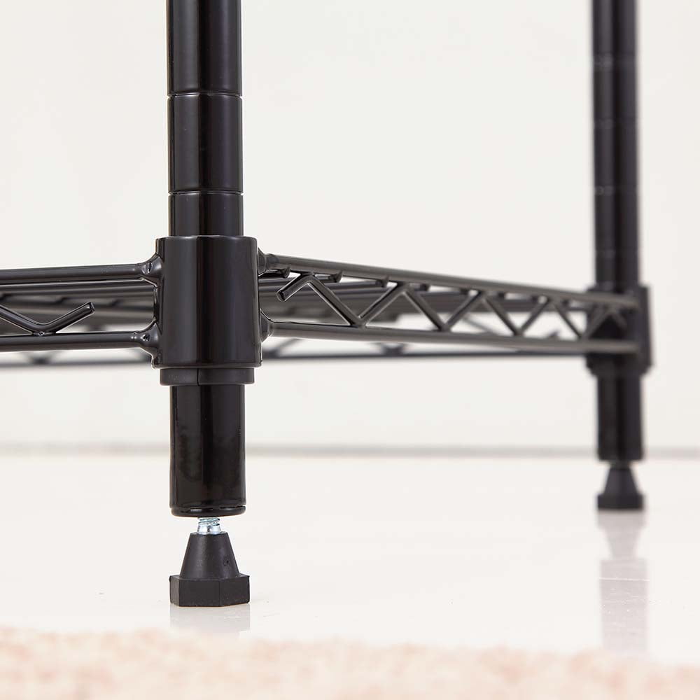 4 tier black coating shelving unit 14x30x47in