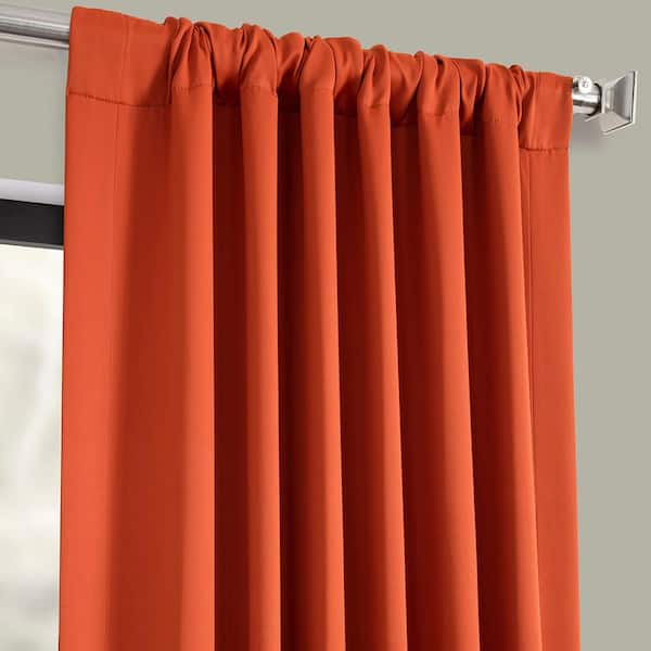 Navajo Rust Polyester Room Darkening Curtain - 50 in. W x 108 in. L Rod Pocket with Back Tab Single Curtain Panel