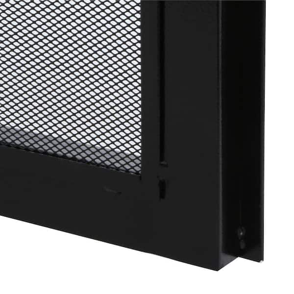 36 in. x 80 in. Arcada Black Surface Mount Outswing Steel Security Door with Expanded Metal Screen