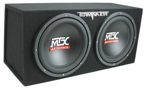 MTX TNE212D 12" 1200W Dual Loaded Car Subwoofer Box & SSL 1500W Amplifier w/ Kit