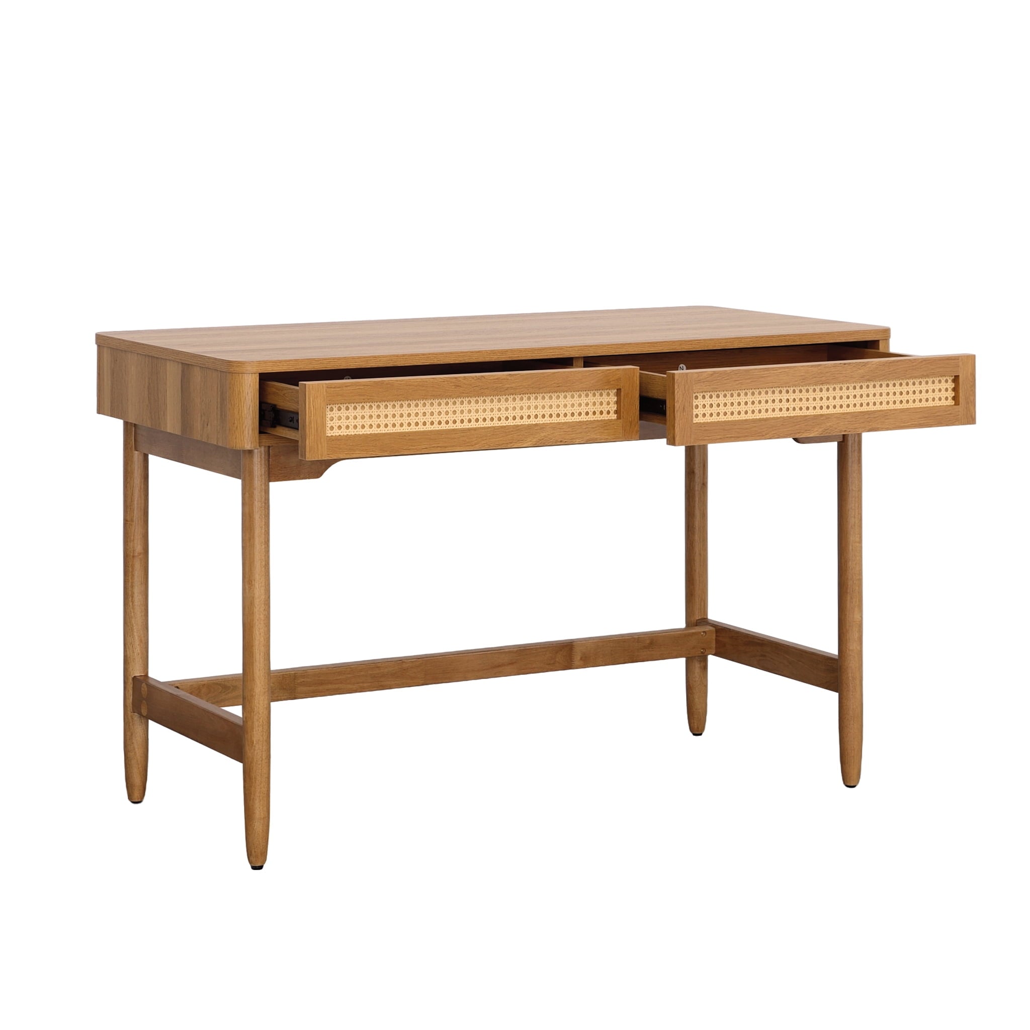 Better Homes & Gardens Springwood Caning Desk, Light Honey Finish