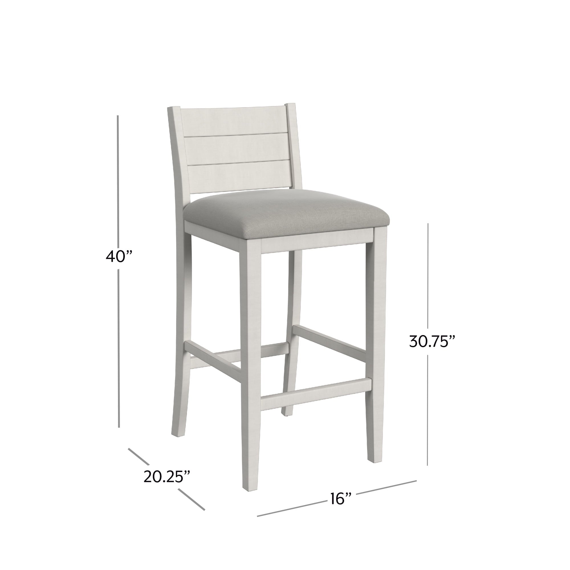 Hillsdale Furniture Fowler Wood Bar Height Stool, Sea White