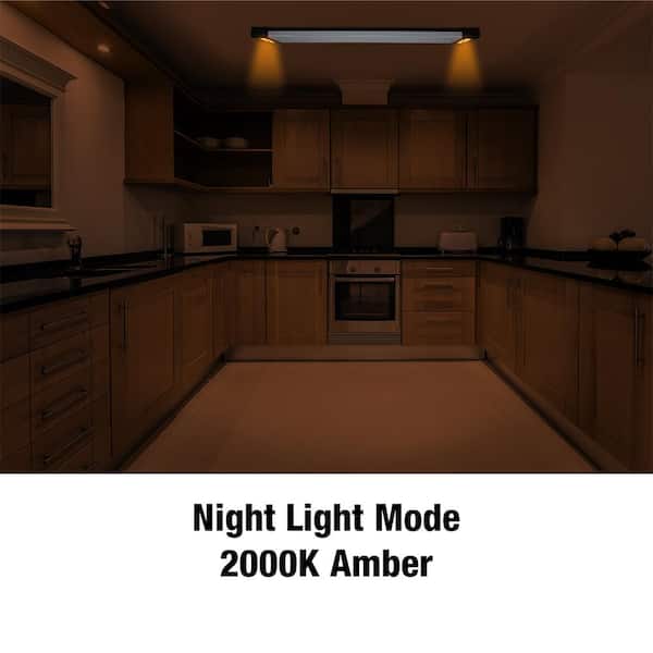 4 ft. Matte Black Big X End Caps 5250 Lumens Integrated LED Wraparound Light Adjustable CCT Night Light Feature