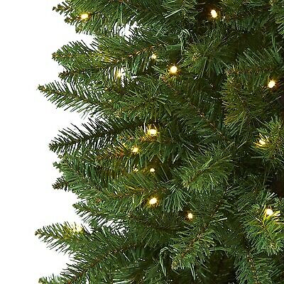 6.5ft Nearly Natural Pre-Lit LED Mountain Pine Artificial Christmas Tree Clear