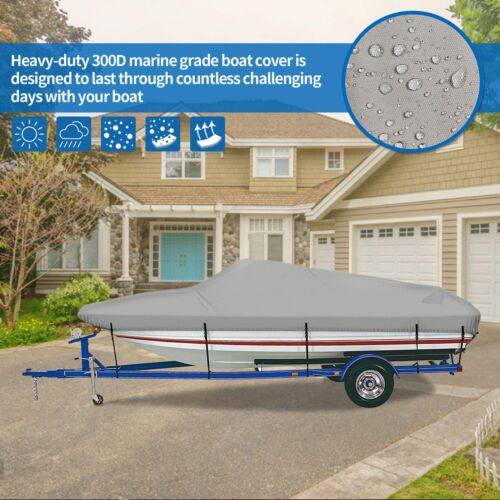 iCOVER Trailerable Boat Cover- 16'-18.5' Fits V-Hull,Fish&Sk<wbr/>i,Pro-Style,Fi<wbr/>shi...