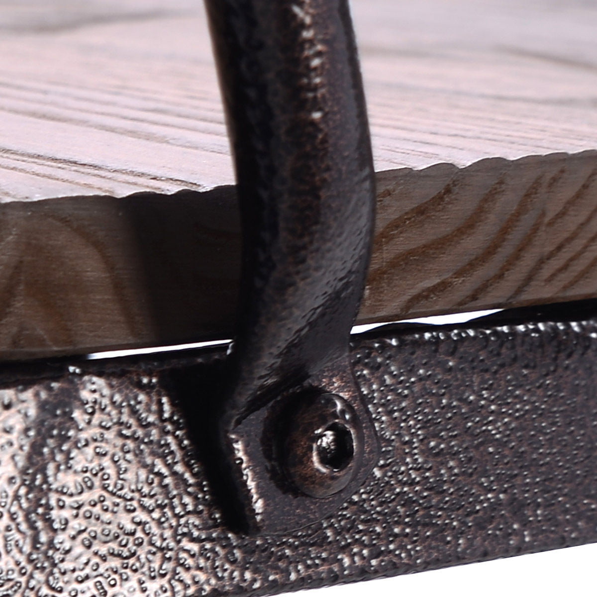 Goplus Copper Set of 4 Metal Wood Counter Stool Dining Kitchen Bar Chairs Rustic High Back