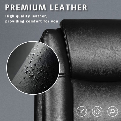 Heavy Duty Leather Office Rolling Computer Chair High Back Executive Desk Black