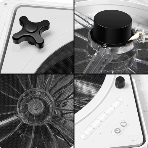 RV Roof Vent Fan 6Speed-Reversi<wbr/>ble Bathroom Living Room Kitchen Bedroom