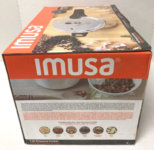 NEW IMUSA 7 Qt Aluminum Pressure Cooker Cookware