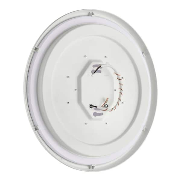 14 in. Light White and Matte Black Adjustable CCT Integrated LED Flush Mount with Interchangeable Trim