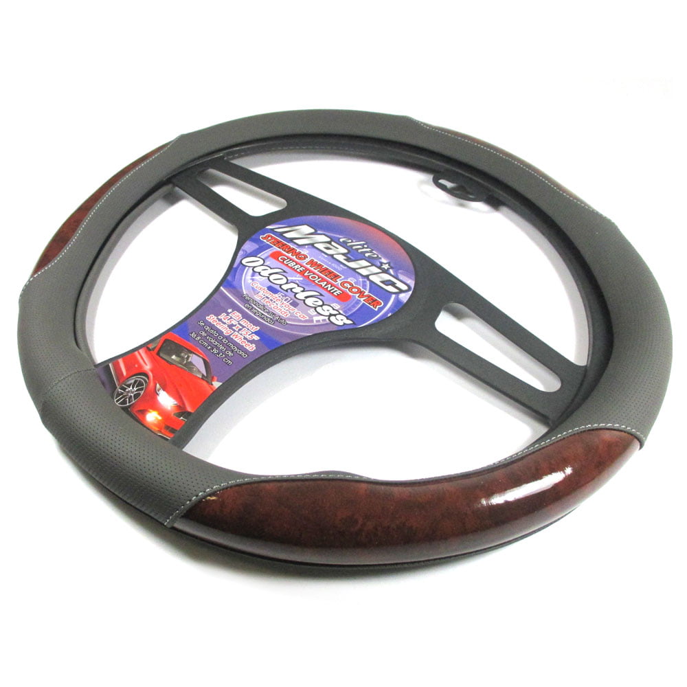 1 Pc Car Truck Steering Wheel Cover Auto Cool Universal Fits Most Gray Wood 15