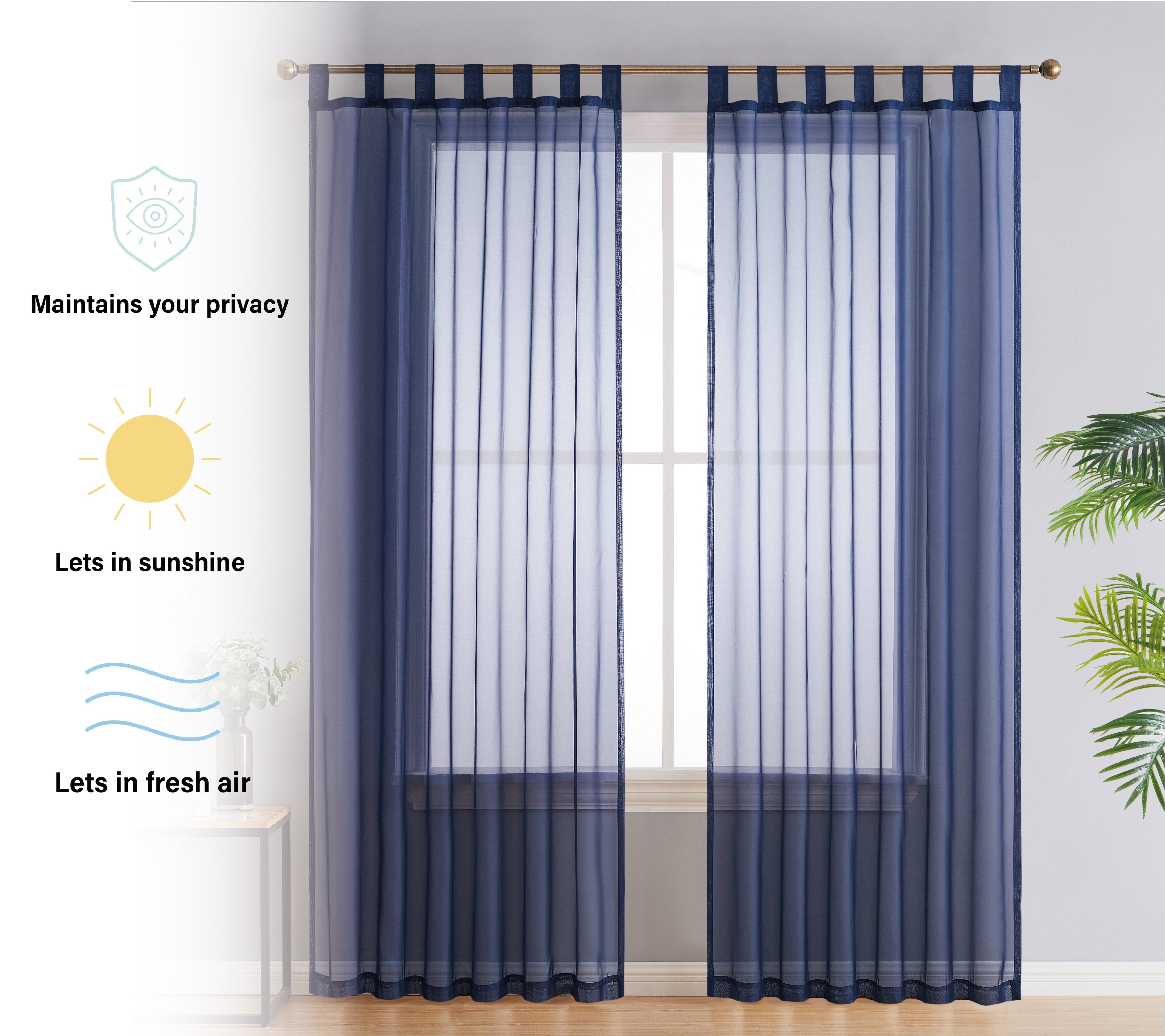 Lucento Sheer Tab Top Curtain Panels