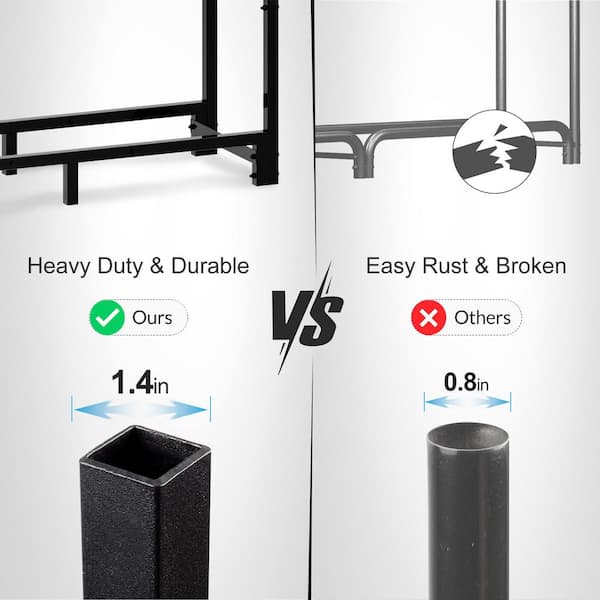 6 ft. Heavy-Duty Outdoor Firewood Rack