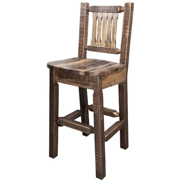 Homestead Collection 30 in. Early American Bar Stool with Back