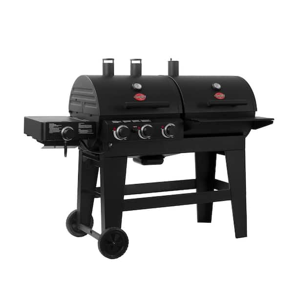Double Play 1,260 sq., in. 3-Burner Gas and Charcoal Grill in Black