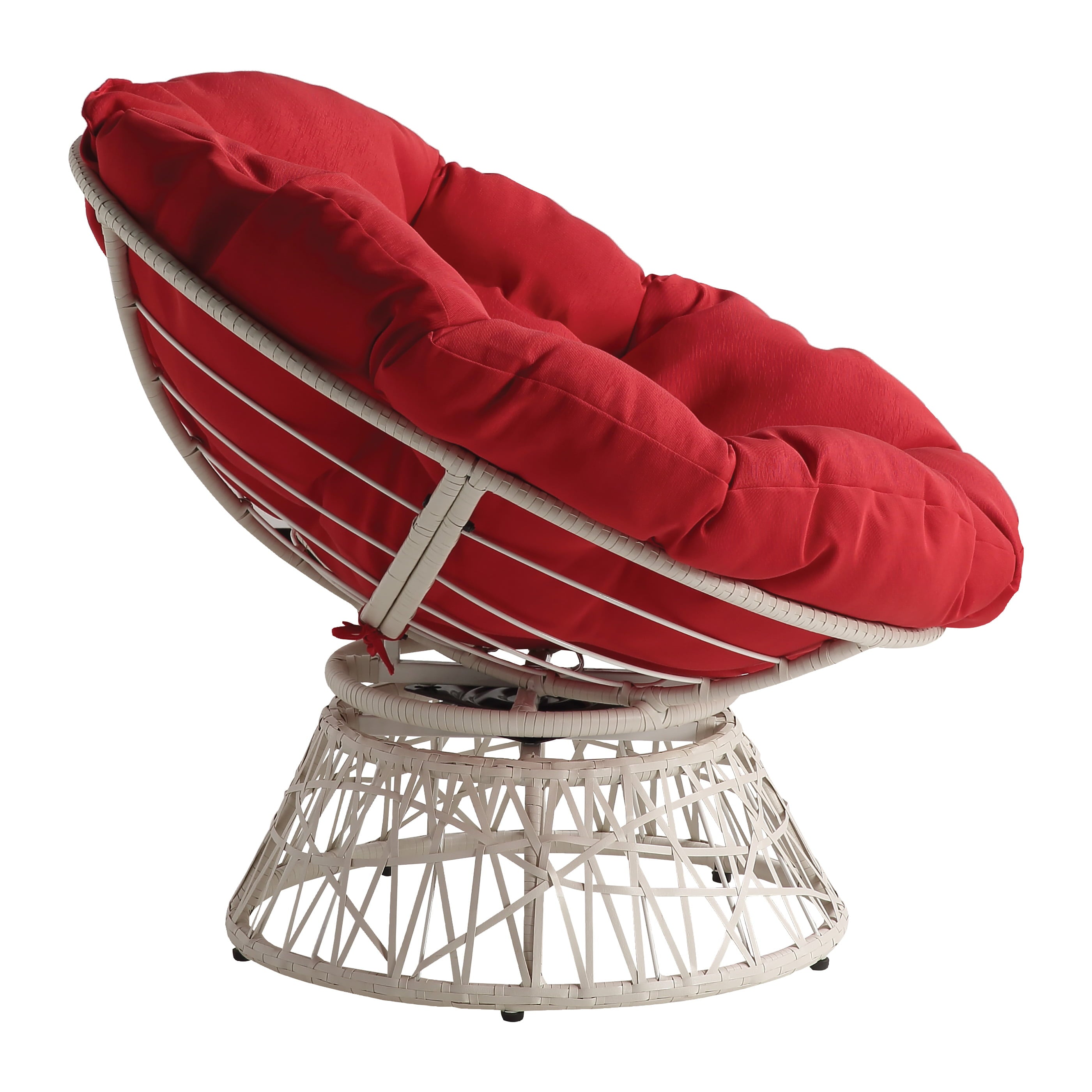 OSP Home Furnishings Papasan Chair, Red and Cream