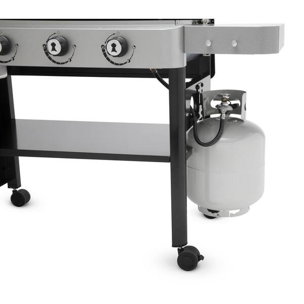 4 Burner Propane Gas Grill 36 in. Flat Top Griddle in Black