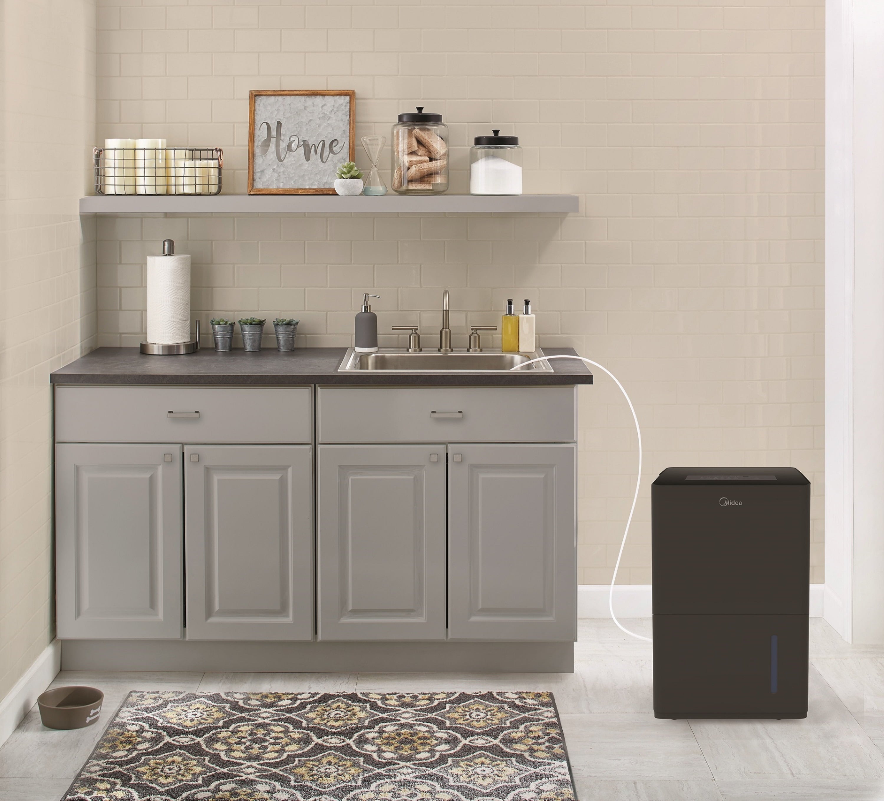 Midea 50-Pint Smart Dehumidifier with Pump - Wet Rooms, Energy Star, Black, MAD50PS1WBL