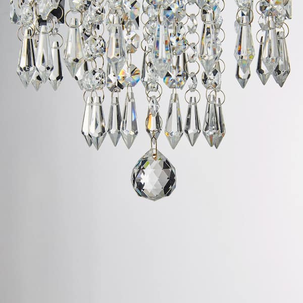 11 in. 5-Light Chrome Flush Mount Chandelier with K9 Crystals