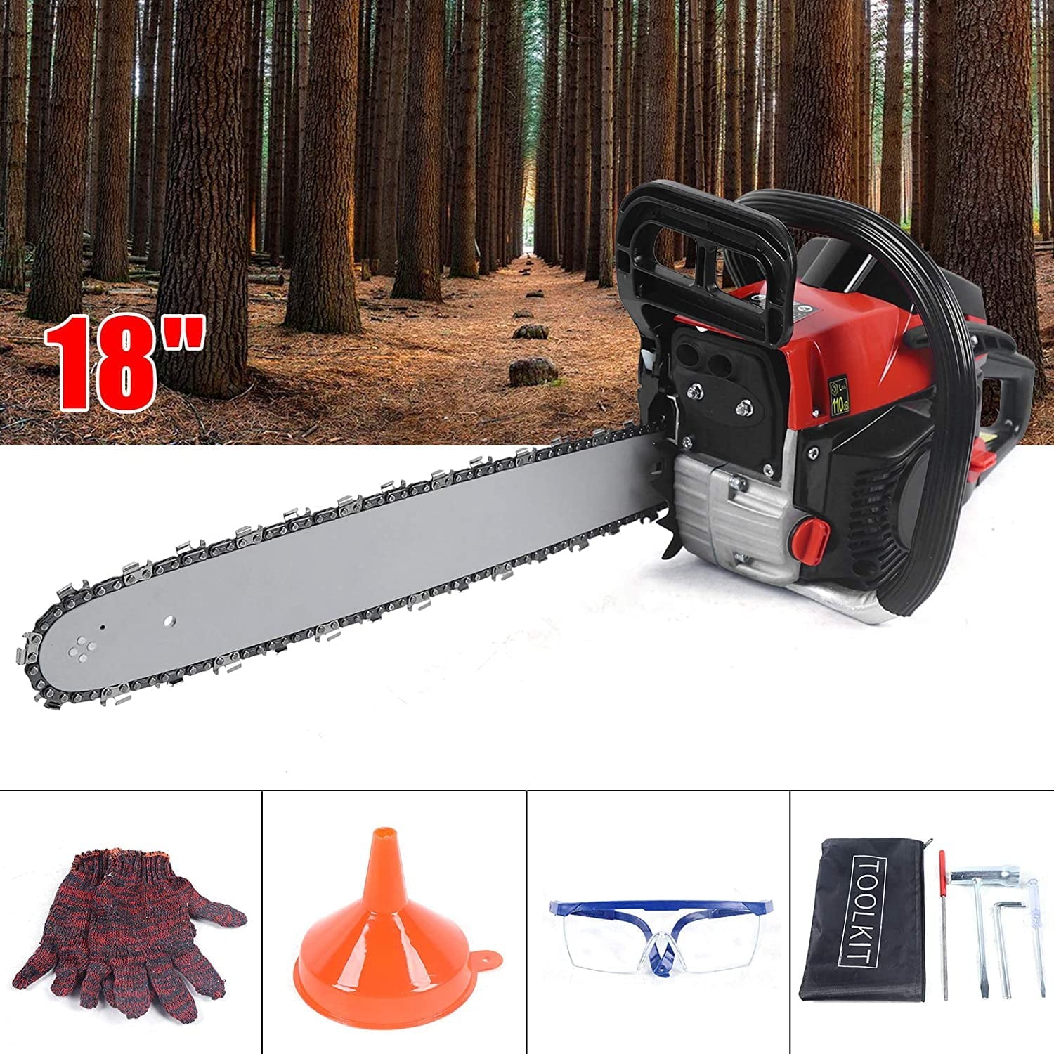 TFCFL 58 CC Gas Chainsaw Gas Powered Wood Cutting Engine Chain Saw Cutting Tool NEW
