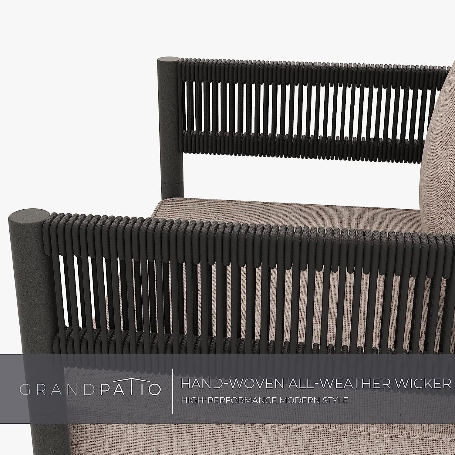 Grand Patio 5-Piece Outdoor Wicker Conversation Set, Beige