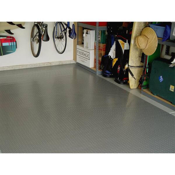 7.5 ft. x 22 ft. Pewter Textured PVC X-Large Car Mat