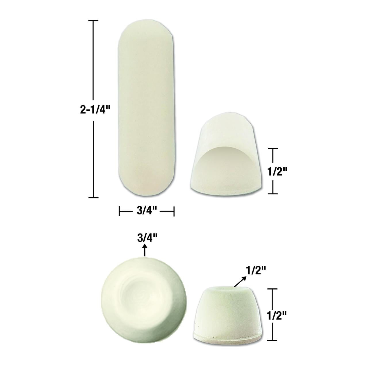 Danco Universal Rubber Stick-on Round Toilet Seat Bumpers, 4-Piece, 0.01 lbs (10062)