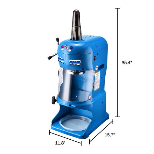 96 oz. Per Minute Blue Shaved Ice Machine - Powerful Electric Block Ice Shaver and Snow Cone Maker