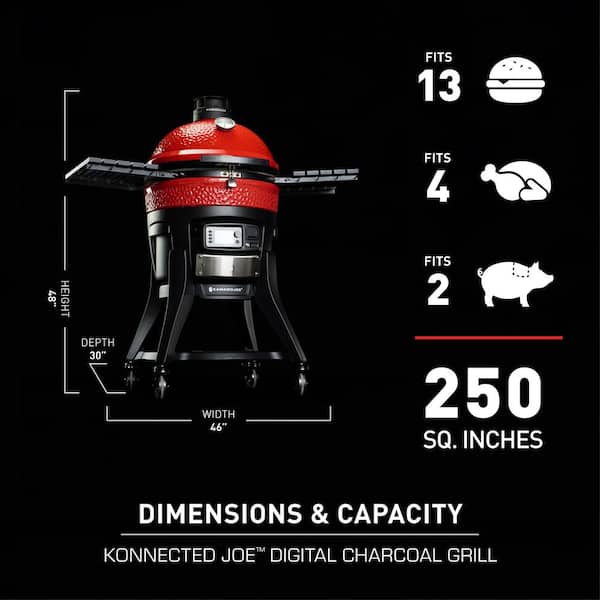 Konnected Joe 18 in. Digital Charcoal Grill and Smoker with Auto-Ignition and Wi-Fi Temperature Control