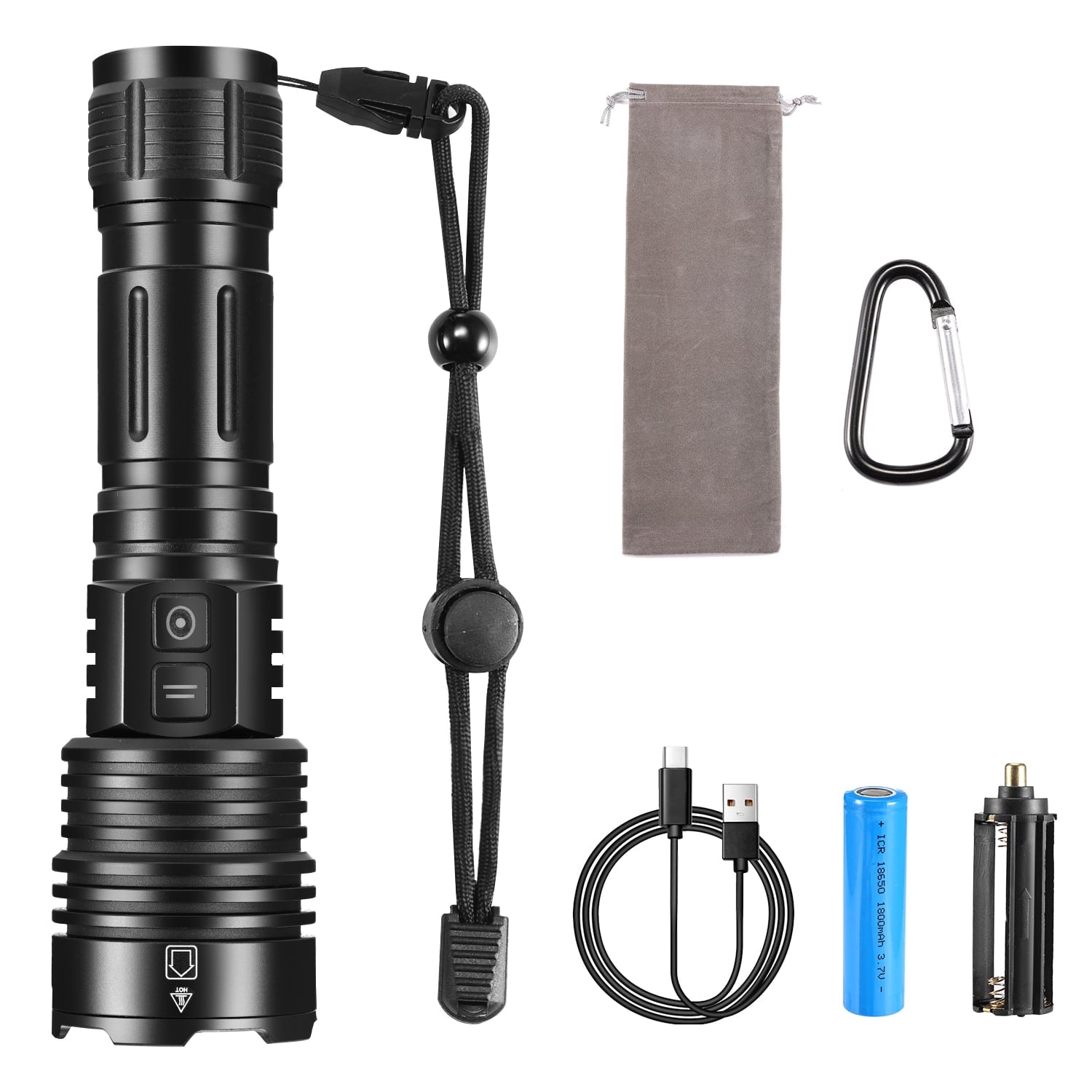 Rechargeable Flashlight High Lumens, Zacro 100000 Lumen Super Bright LED Flashlight with 6 Modes, Zoomable LED Waterproof Handheld Flashlight for Emergencies, Camping, Home