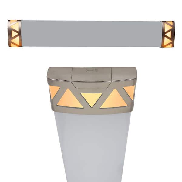 4 ft. Brushed Nickel Triangle End Caps 5250 Lumens Integrated LED Wraparound Light Adjustable CCT Night Light Feature