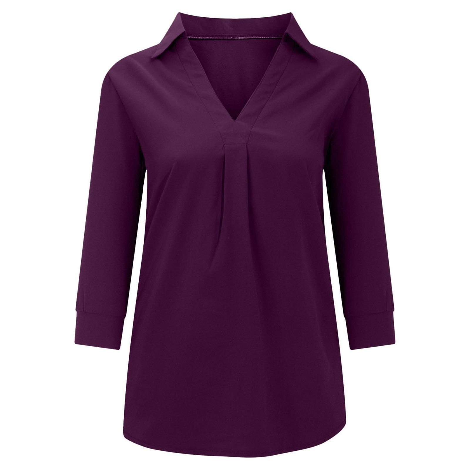 Oalirro Going out Tops for Women Deals Clearance Fashion Woman V Neck Three Quarter 3/4sleeve T Shirt Autumn Printing Blouse Tops Sweatshirt