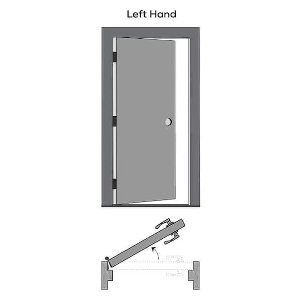 36 in. x 80 in. Smooth Birkdale 3 Panel Left-Hand Solid Core Primed Molded Composite Single Prehung Interior Door