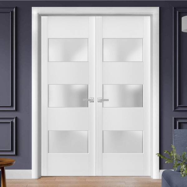 60 in. x 84 in. Single Panel White Finished Pine Wood Interior Door Slab